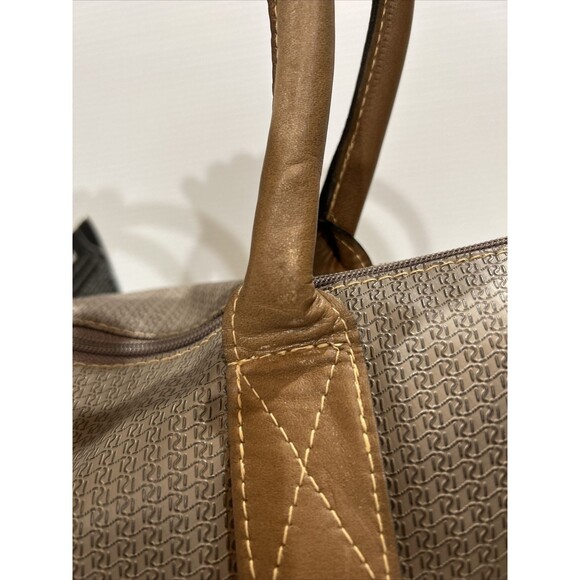 Vintage Ricardo of Beverly Hills Beige Tote Travel Overnight Carry All Bag - Picture 6 of 16